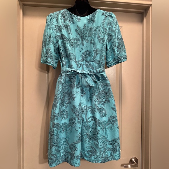 Juicy Couture Turquoise Paisley Silk Dress size 10 - Picture 8 of 14